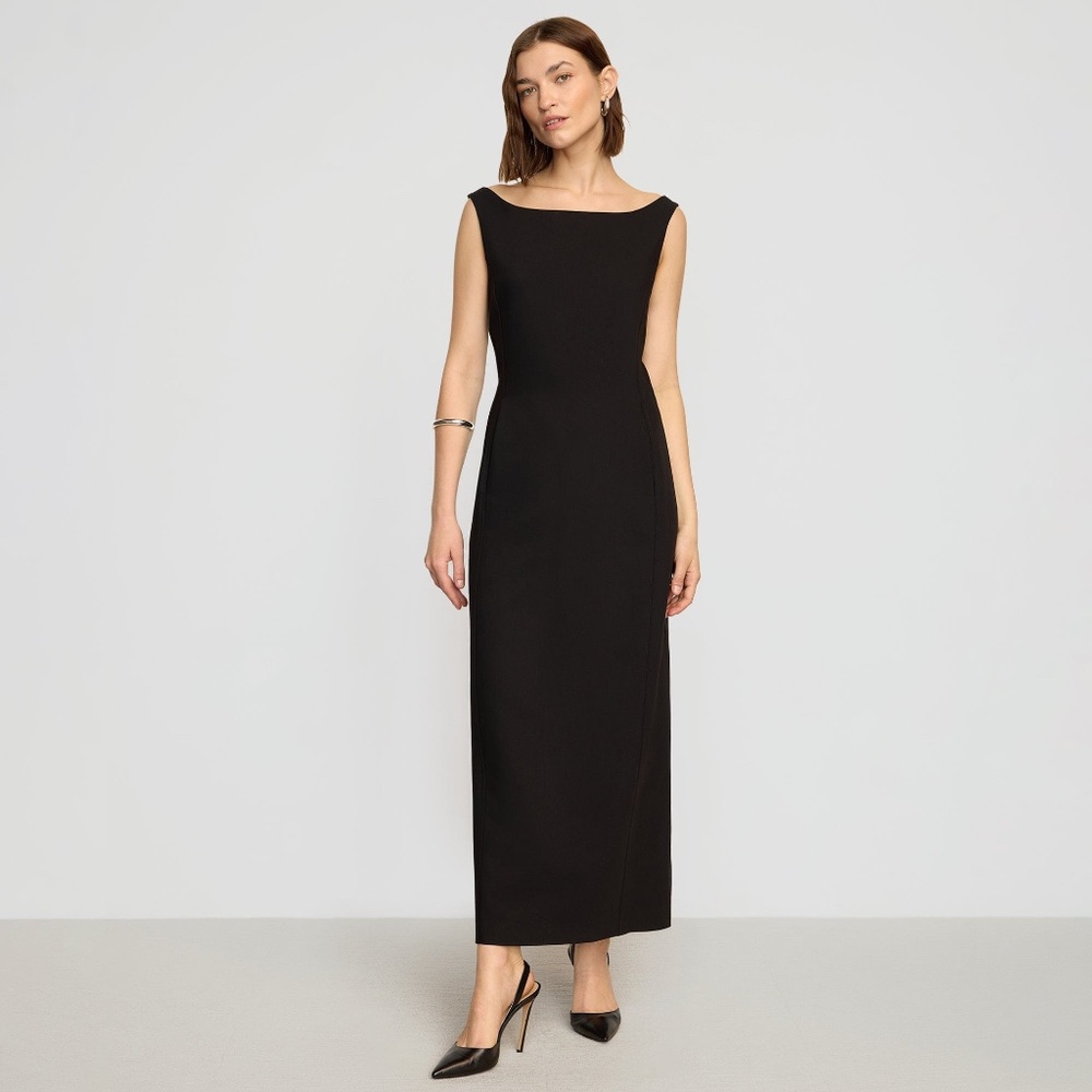 Modern Citizen Thanya Wide-Neck Split-Back Dress Size MBlack / M